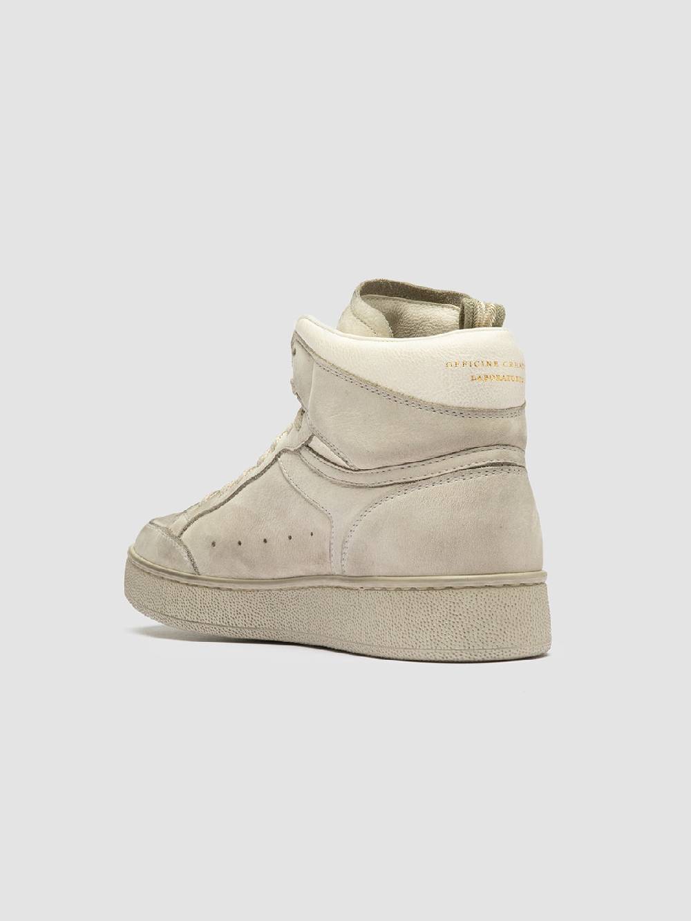Officine Creative THE ANSWER 108 Sneaker Alte in Nabuk Bianco Sporco Offerte