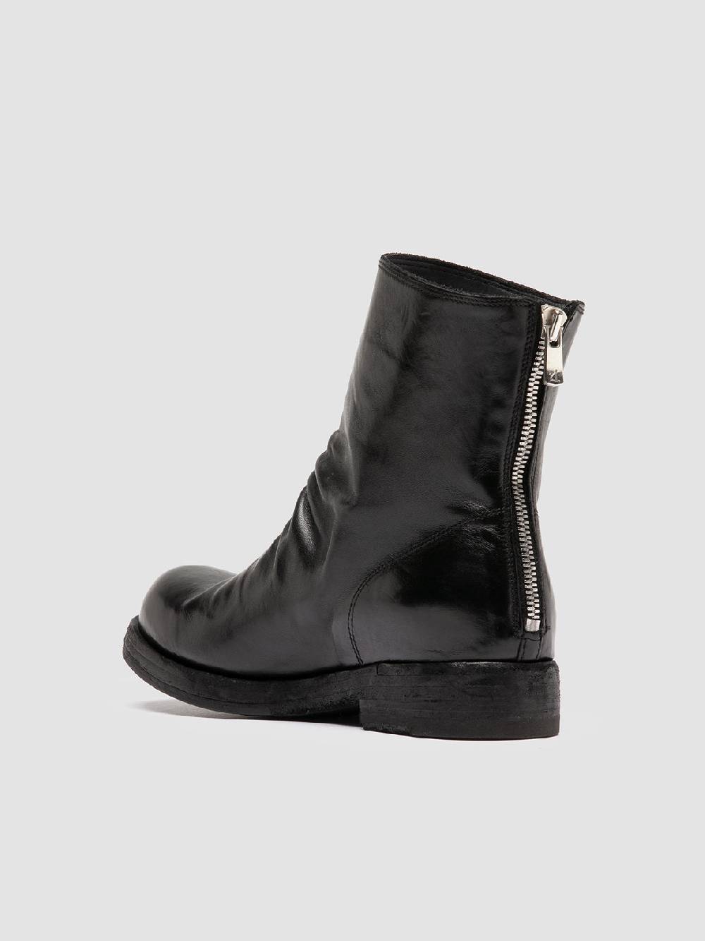 Officine Creative BULLA DD 303 Stivali con Zip in Pelle Nera Vendita Economica