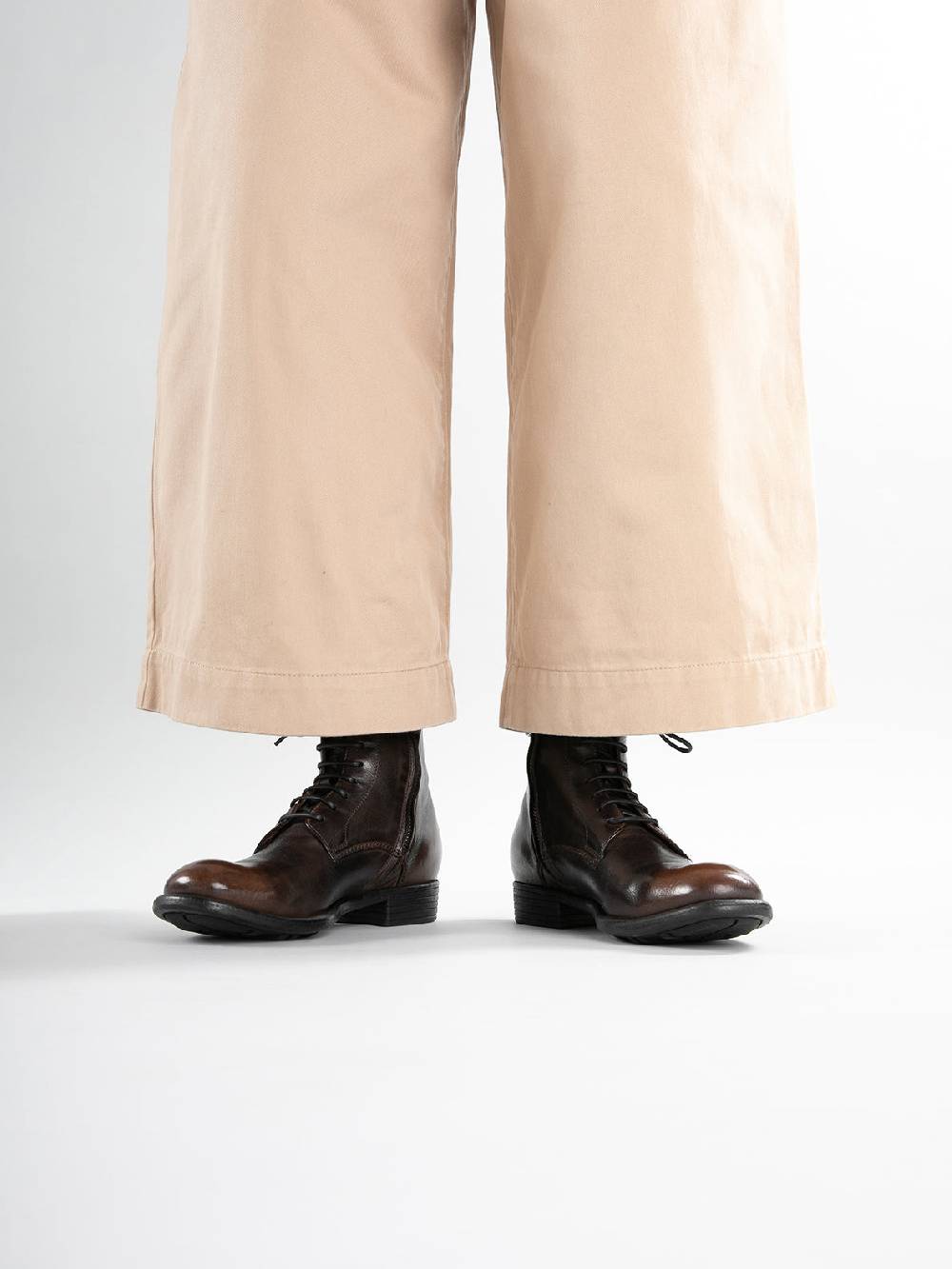 Officine Creative CALIXTE 002 Stivali in Pelle Nera con Zip Saldi Di Fabbrica