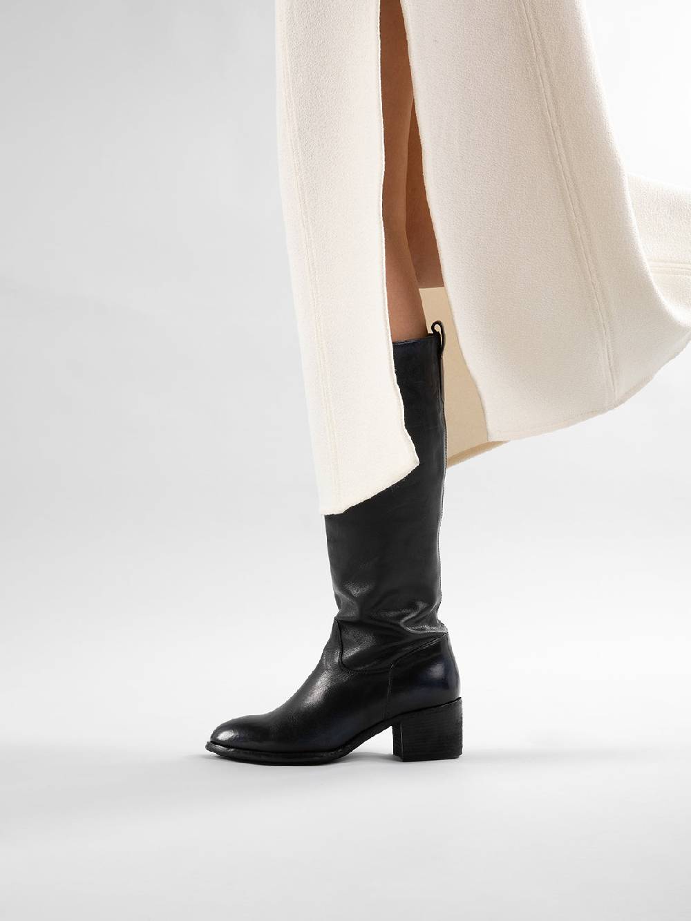 Officine Creative DENNER 116 Stivali Zip in Pelle Nera 2025
