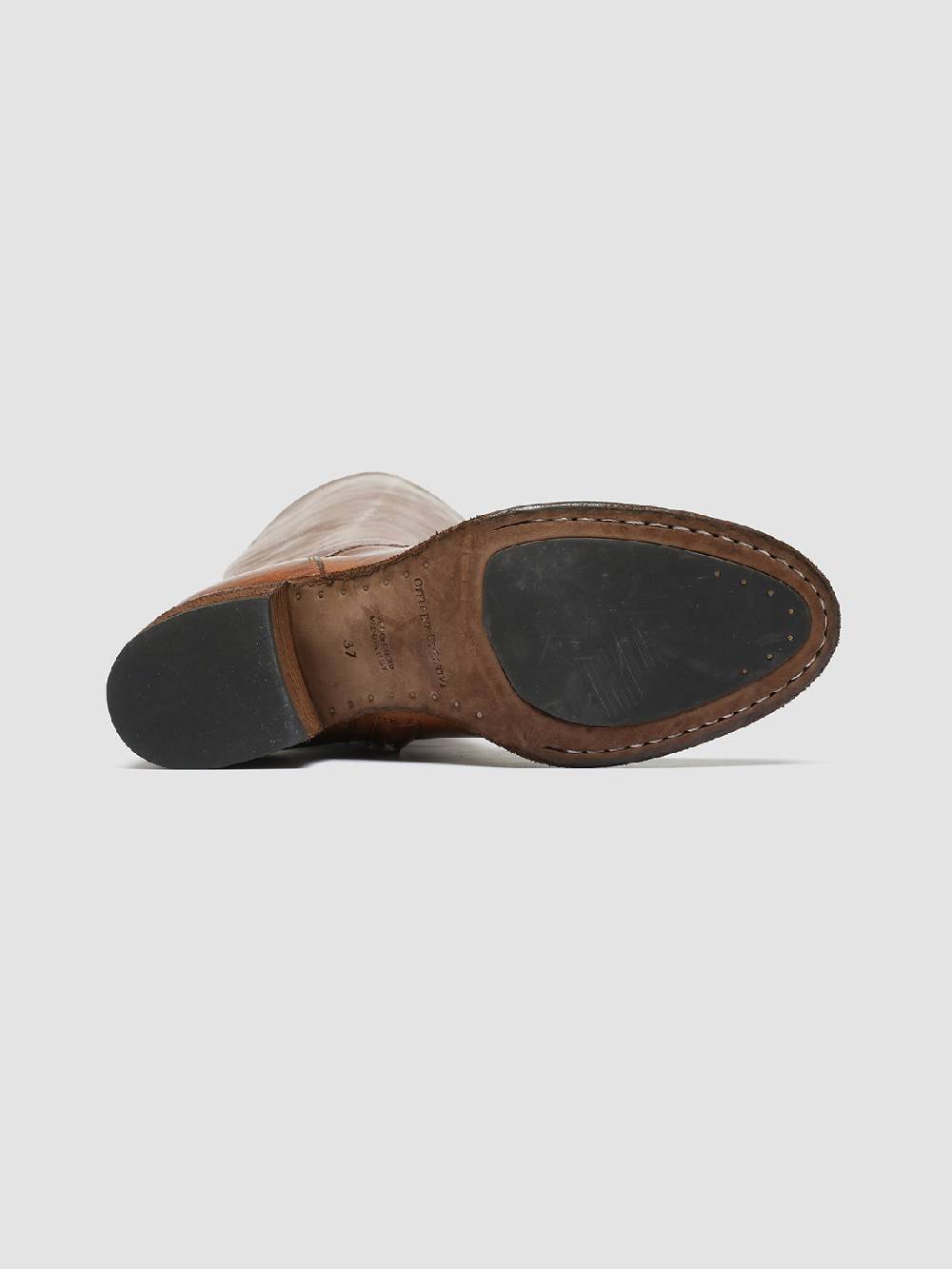 Officine Creative DENNER 116 Stivali Zip in Pelle Marrone Italy