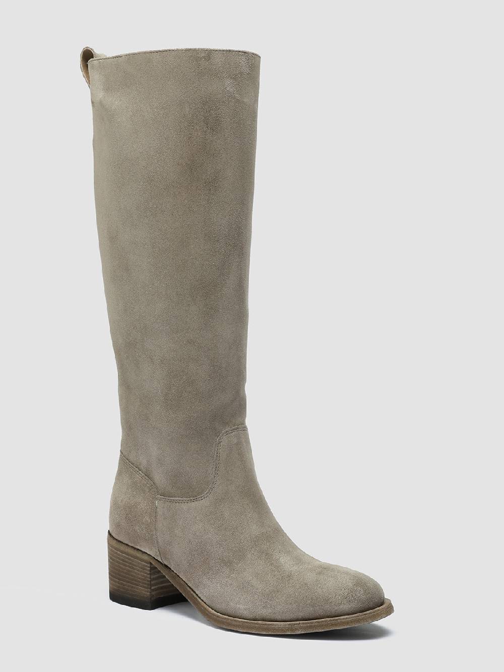 Officine Creative DENNER 116 Stivali Zip in Camoscio Grigio Italia