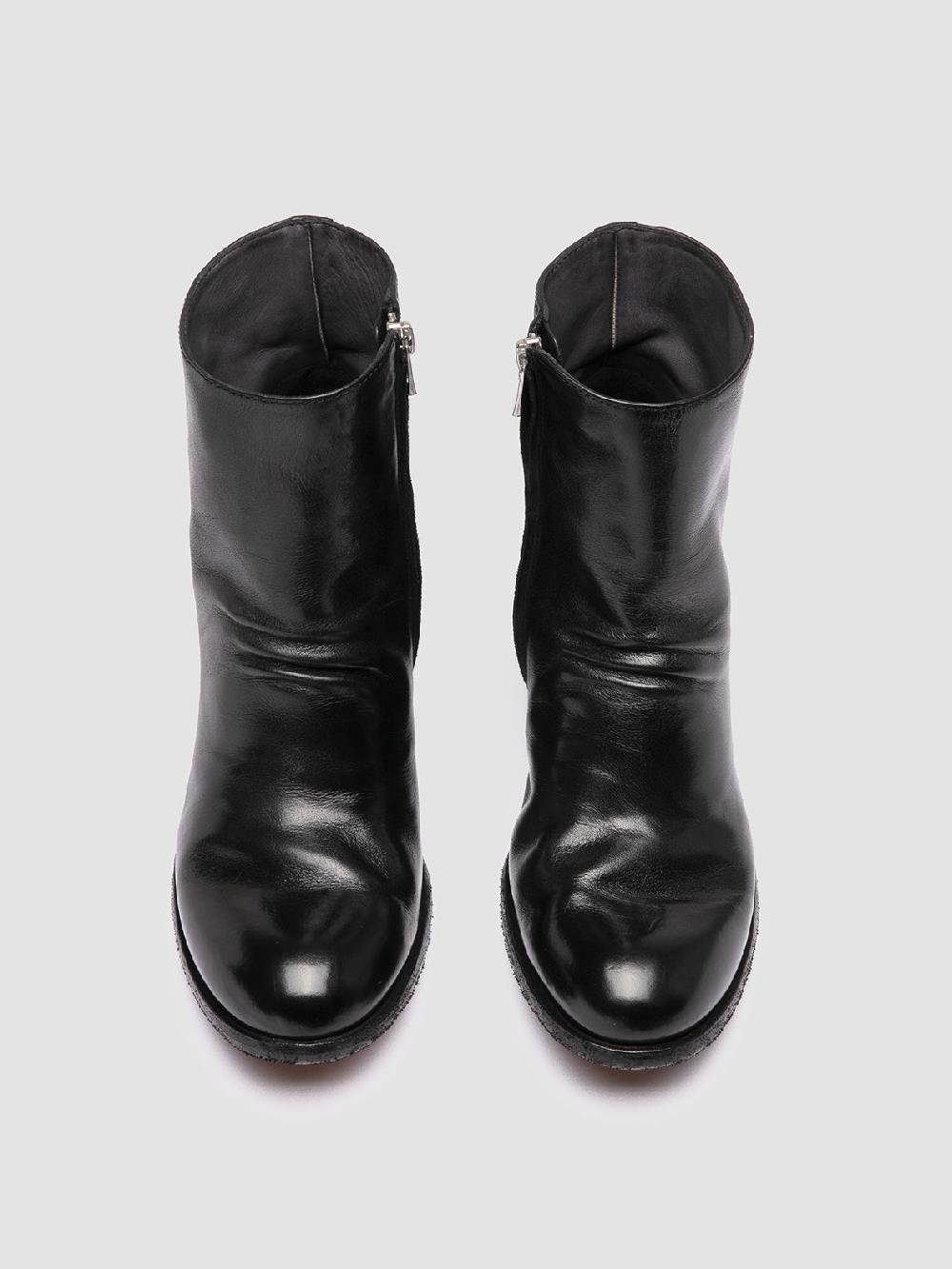 Officine Creative GODEAU 001 Stivali con Zip in Pelle Nera Qualità