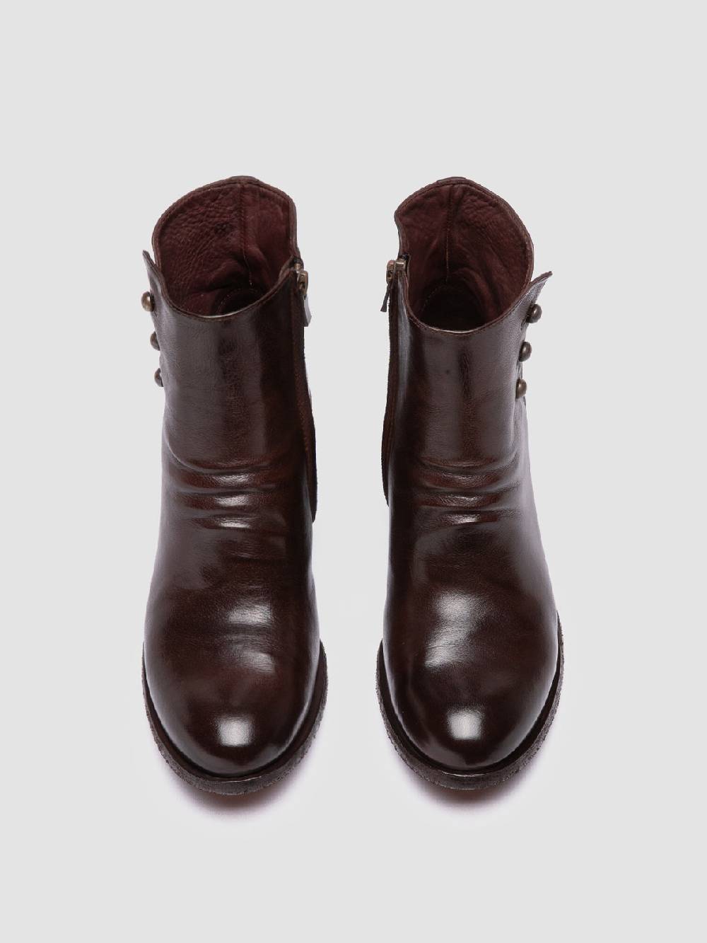 Officine Creative GODEAU 004 Stivali con Zip in Pelle Marrone Promozione