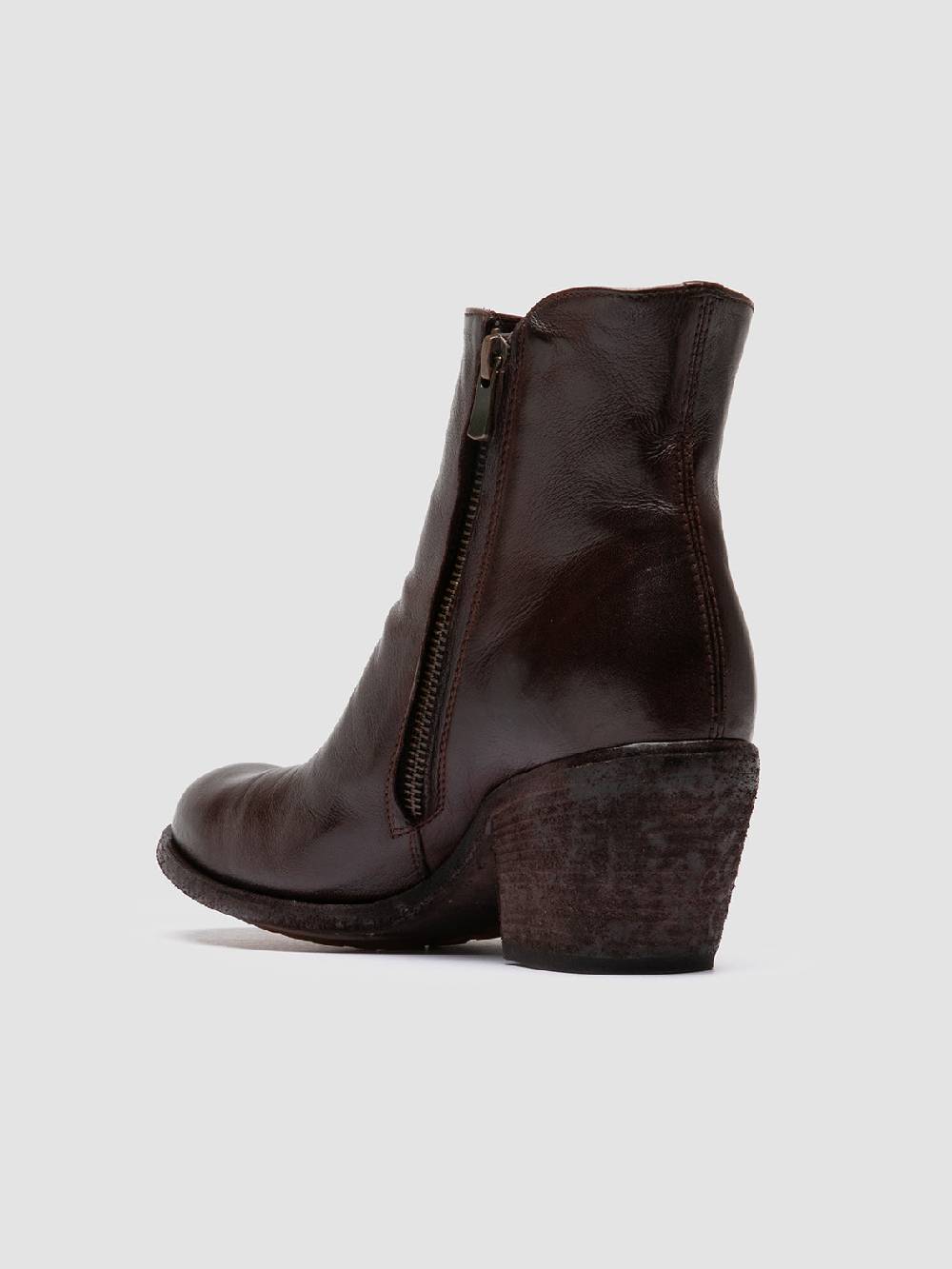 Officine Creative GODEAU 004 Stivali con Zip in Pelle Marrone Promozione