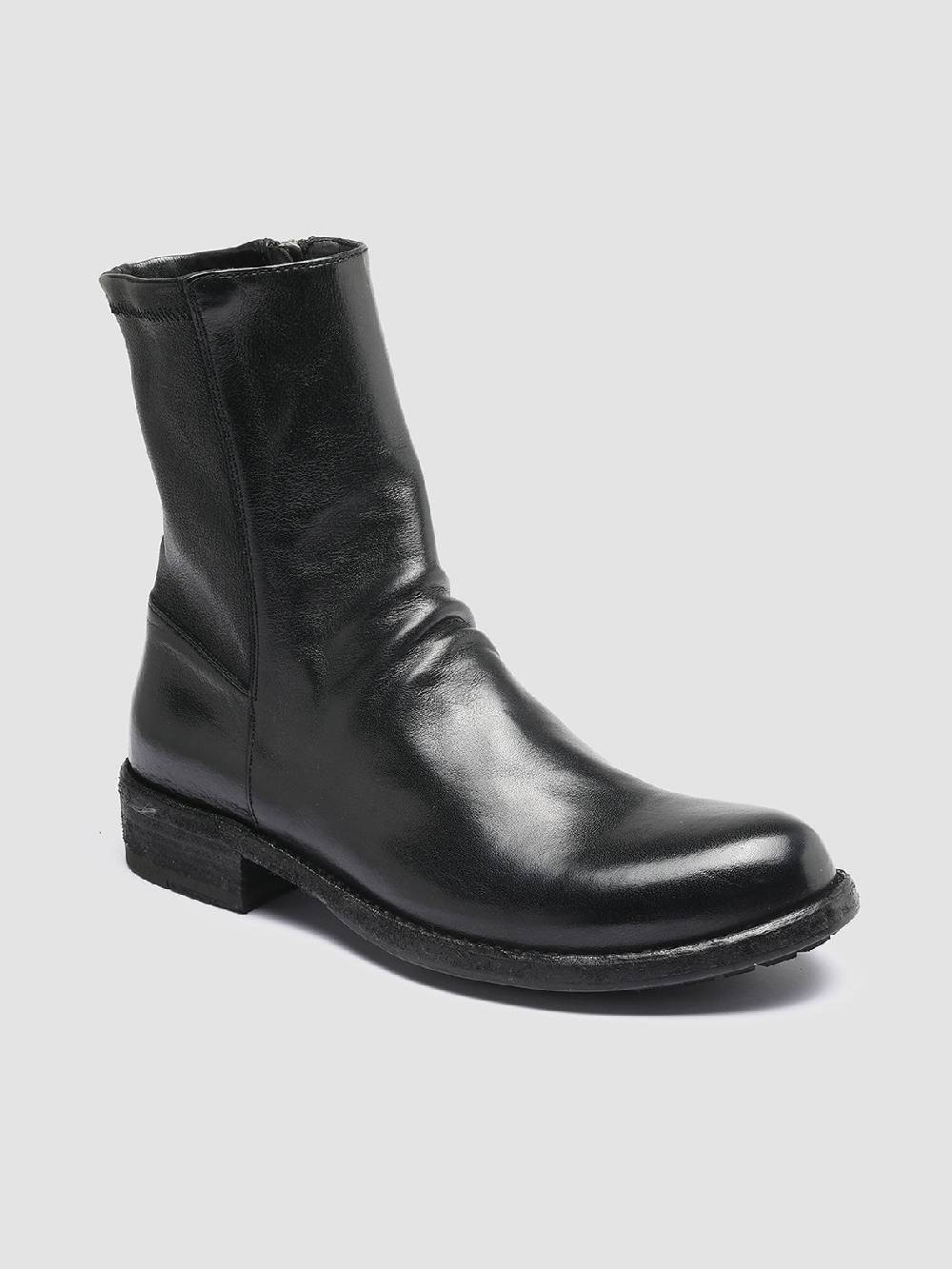 Officine Creative LEGRAND 203 Stivaletti in Pelle Nera Pezzi Unici