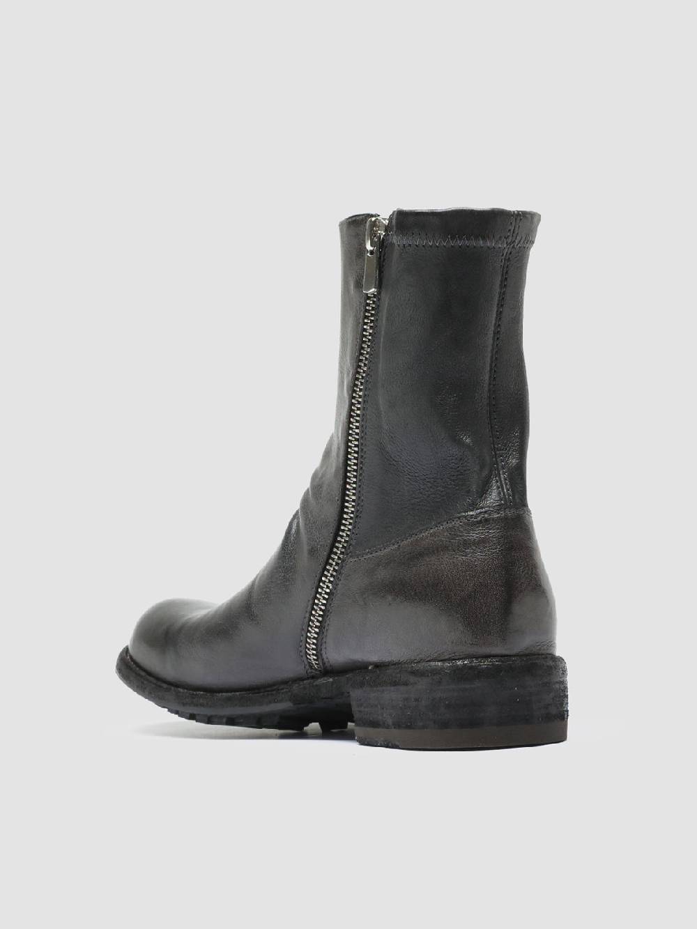 Officine Creative LEGRAND 203 Stivali Zip in Pelle Grigia Qualità Garantita