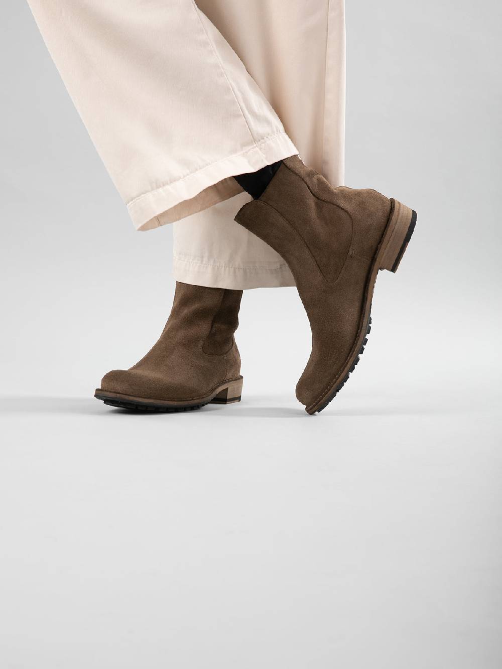 Officine Creative LEGRAND 229 Stivali Zip in Camoscio Marrone Negozi Online