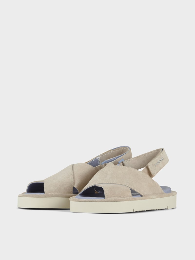 Panchic SANDALO INCROCIATO P67 DONNA IN SUEDE E MICROFIBRA NEBBIA I Più Venduti