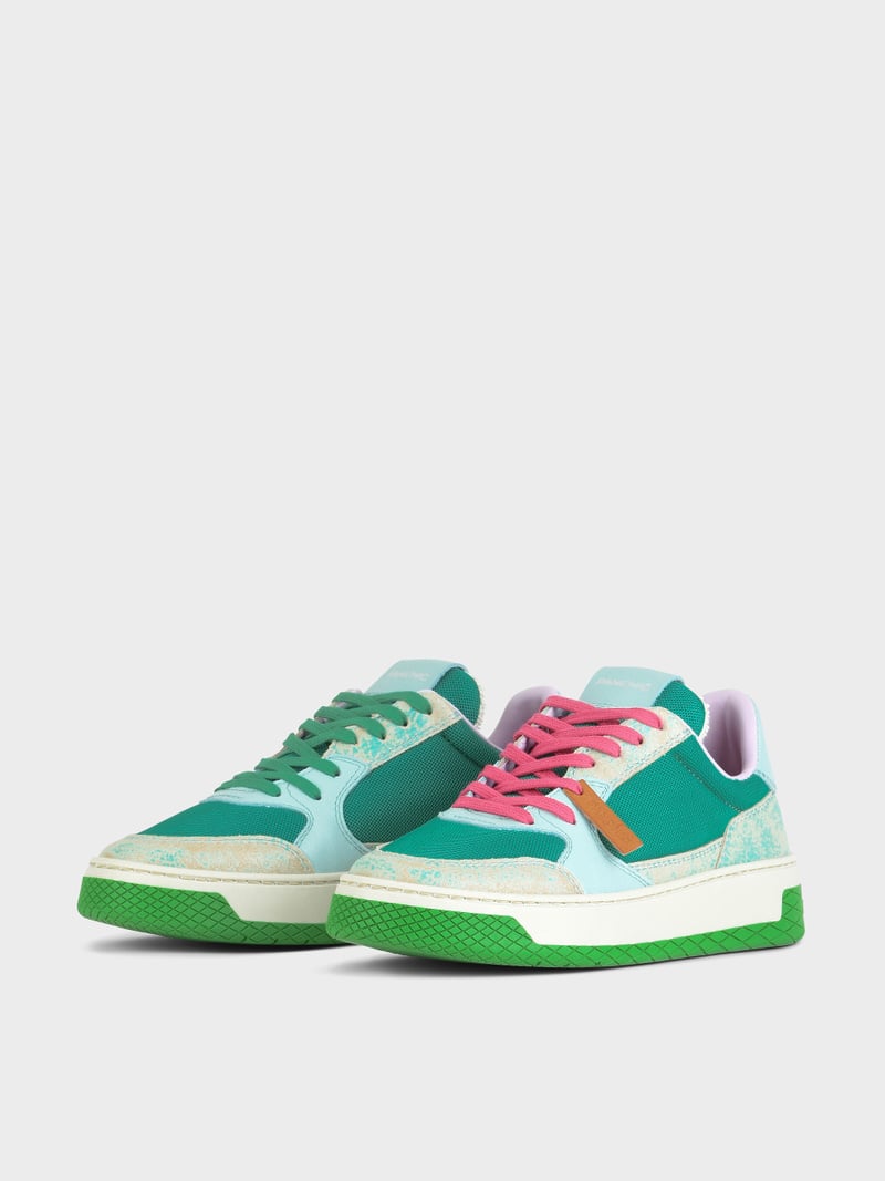 Panchic SNEAKER LOW P02 DONNA IN MESH E SUEDE GRAFFIATO VERDE SMERALDO Moda
