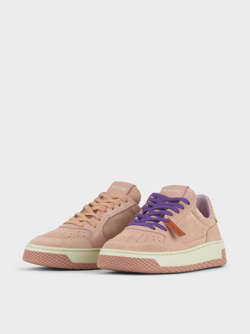 Panchic SNEAKER LOW P02 DONNA IN SUEDE E PELLE ROSA CIPRIA 2025