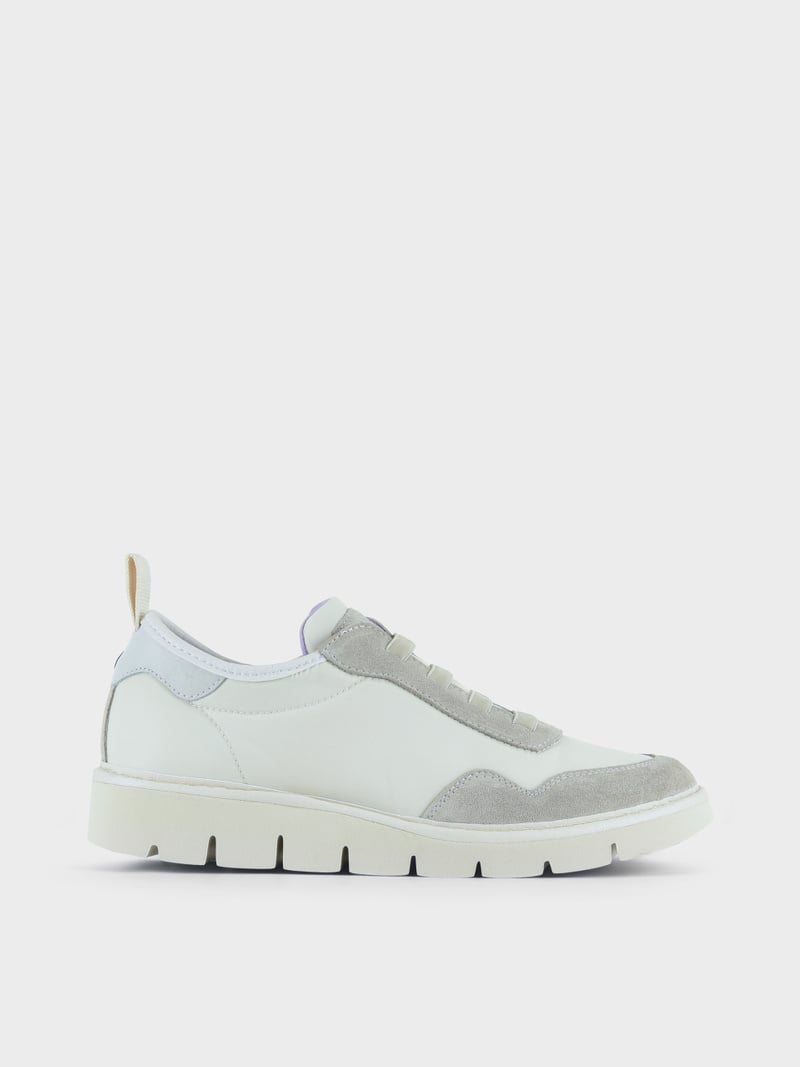 Panchic SLIP ON P05 DONNA IN NYLON E SUEDE NEBBIA