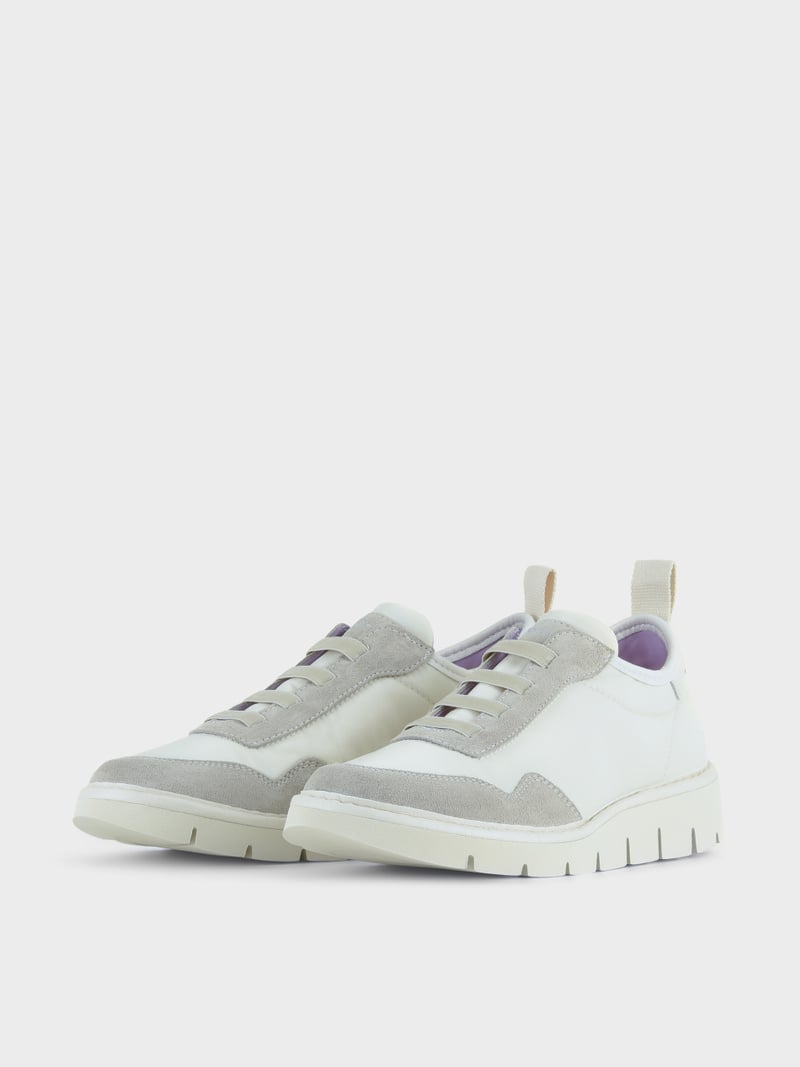 Panchic SLIP ON P05 DONNA IN NYLON E SUEDE NEBBIA Spedizione Gratuita