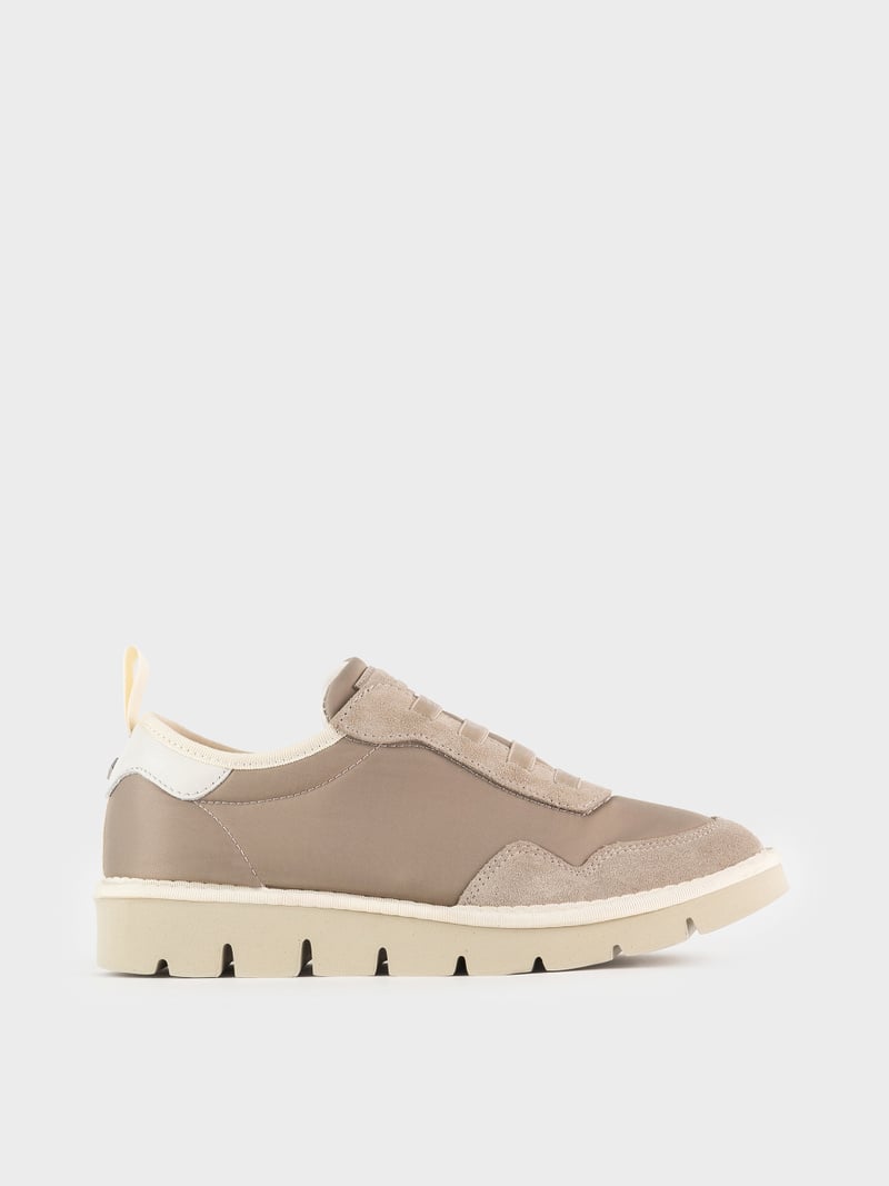 Panchic SLIP ON P05 DONNA IN NYLON E SUEDE TORTORA