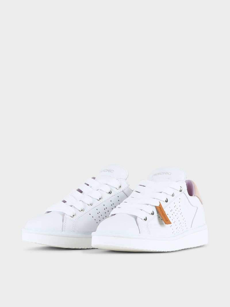Panchic SCARPA ALLACCIATA P01 DONNA IN PELLE BIANCO-ROSA CIPRIA Acquista Ora