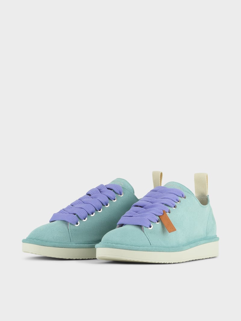 Panchic SCARPA ALLACCIATA P01 DONNA IN SUEDE ACQUAMARINA-VIOLA Convenienza