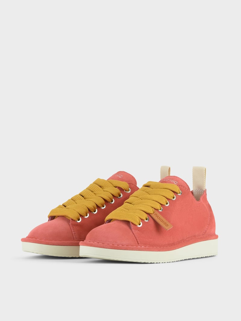 Panchic SCARPA ALLACCIATA P01 DONNA IN SUEDE FRAGOLA-GIALLO Novità