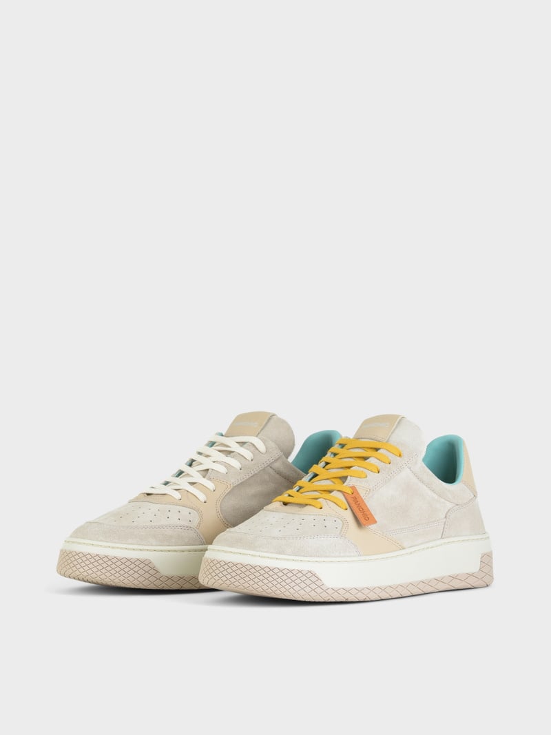 Panchic SNEAKER LOW P02 UOMO IN SUEDE E PELLE NEBBIA Nuova