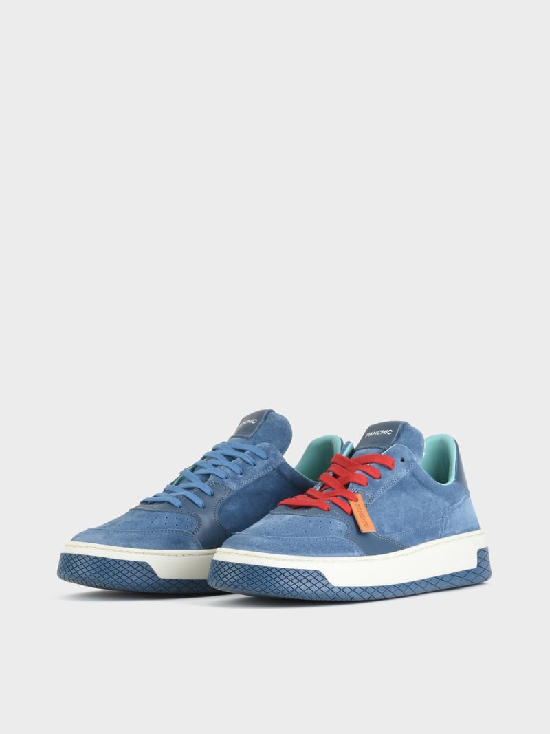 Panchic SNEAKER LOW P02 UOMO IN SUEDE E PELLE BLUE Italy