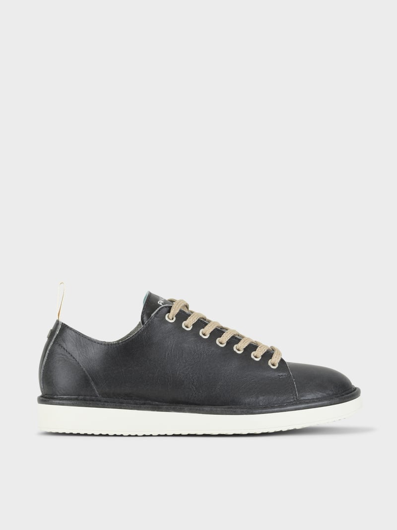 Panchic SCARPA ALLACCIATA P01 UOMO IN PELLE CON FINISH AVIATOR NERO