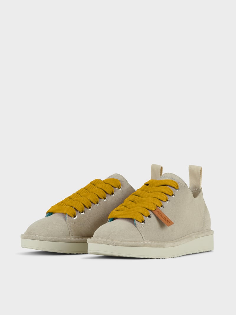 Panchic SCARPA ALLACCIATA P01 UOMO IN SUEDE NEBBIA-GIALLO 2025