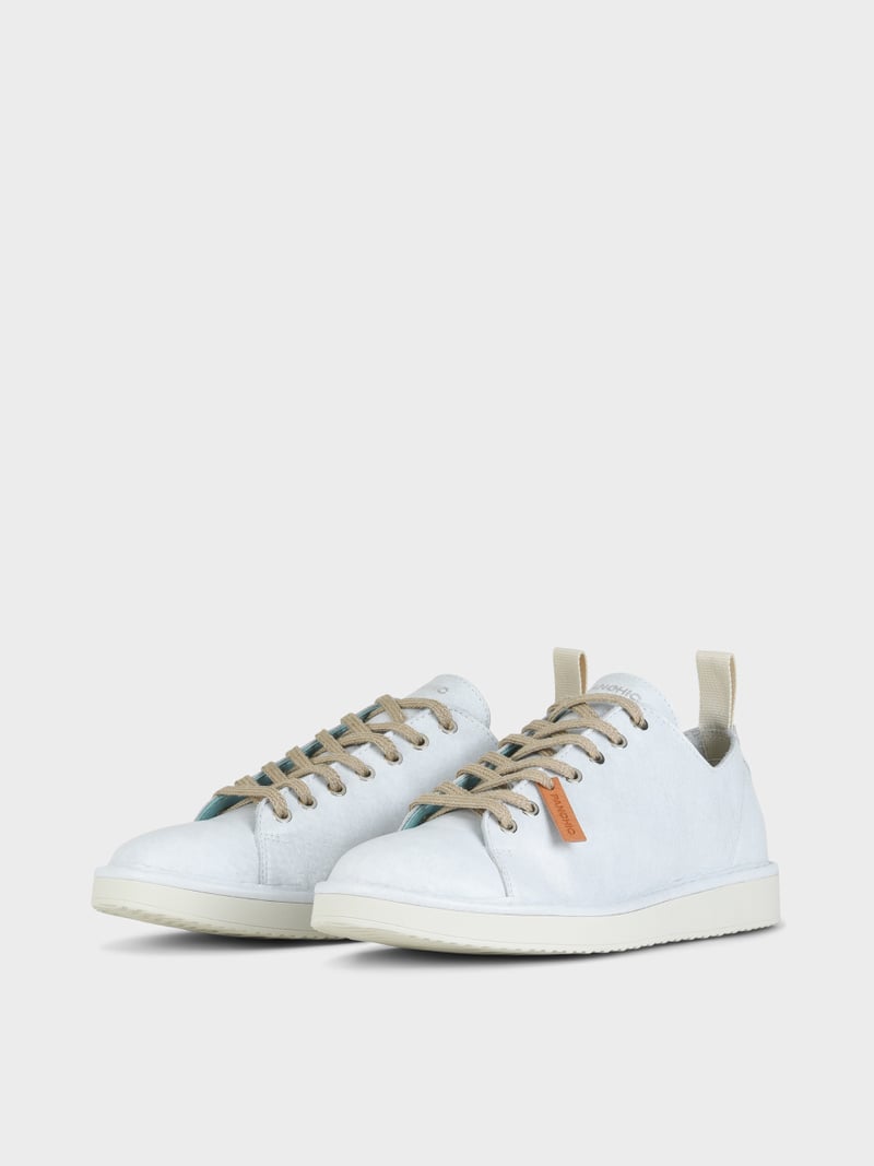 Panchic SCARPA ALLACCIATA P01 UOMO IN PELLE CON FINISH AVIATOR BIANCO In Linea