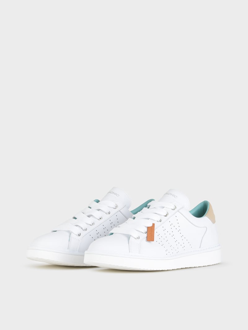 Panchic SCARPA ALLACCIATA P01 UOMO IN PELLE BIANCO-SABBIA Qualità
