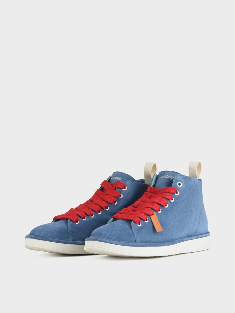 Panchic POLACCHINO P01 UOMO IN SUEDE BLUE-ROSSO Qualità Garantita