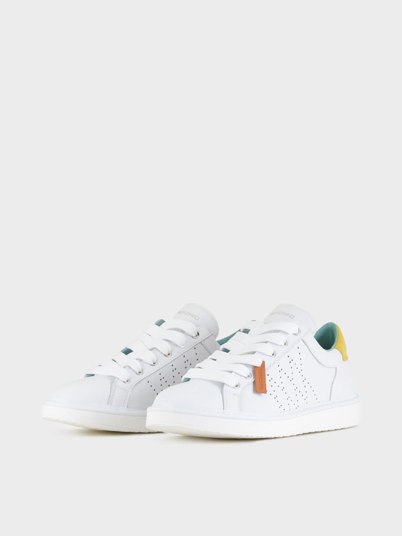 Panchic SCARPA ALLACCIATA P01 UOMO IN PELLE BIANCO-ZUCCA Offerte stagionali