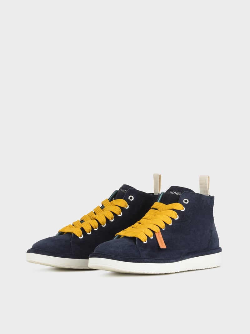 Panchic POLACCHINO P01 UOMO IN SUEDE NOTTE-GIALLO Shopping Online