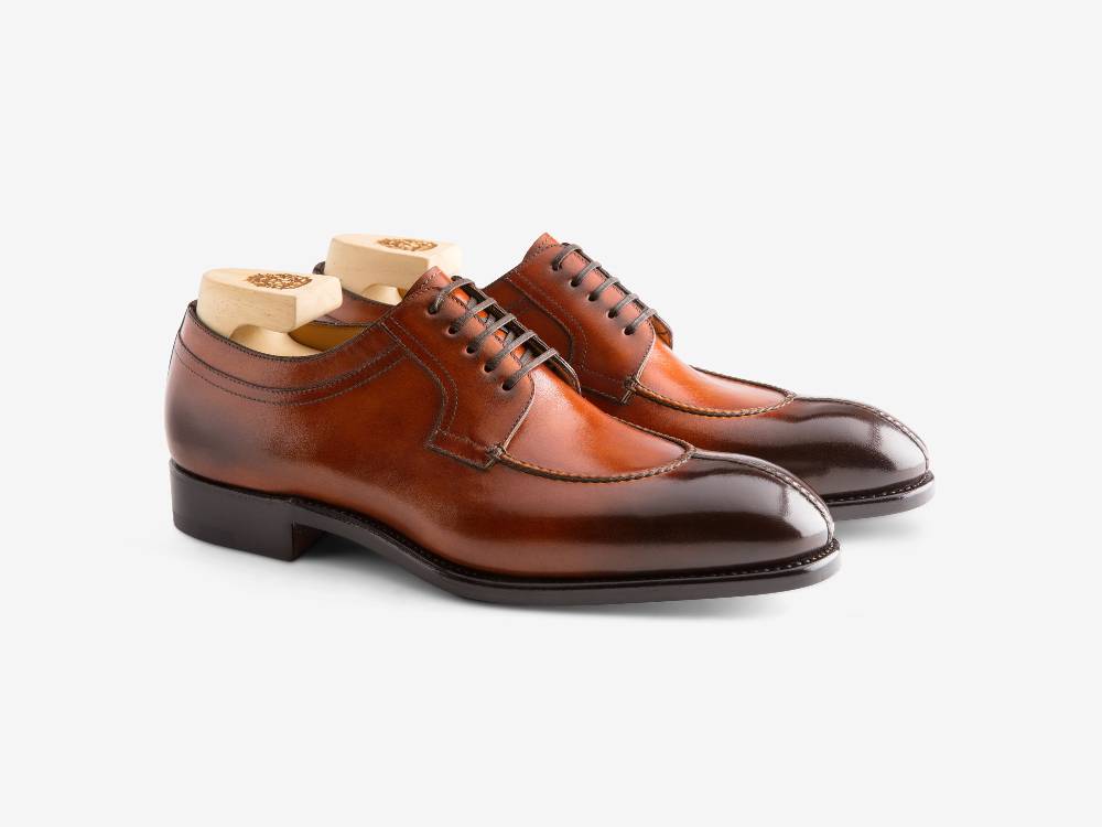 ﻿Paolo Sartori Art. 583 Derby in pelle Anticata Cognac In Vendita