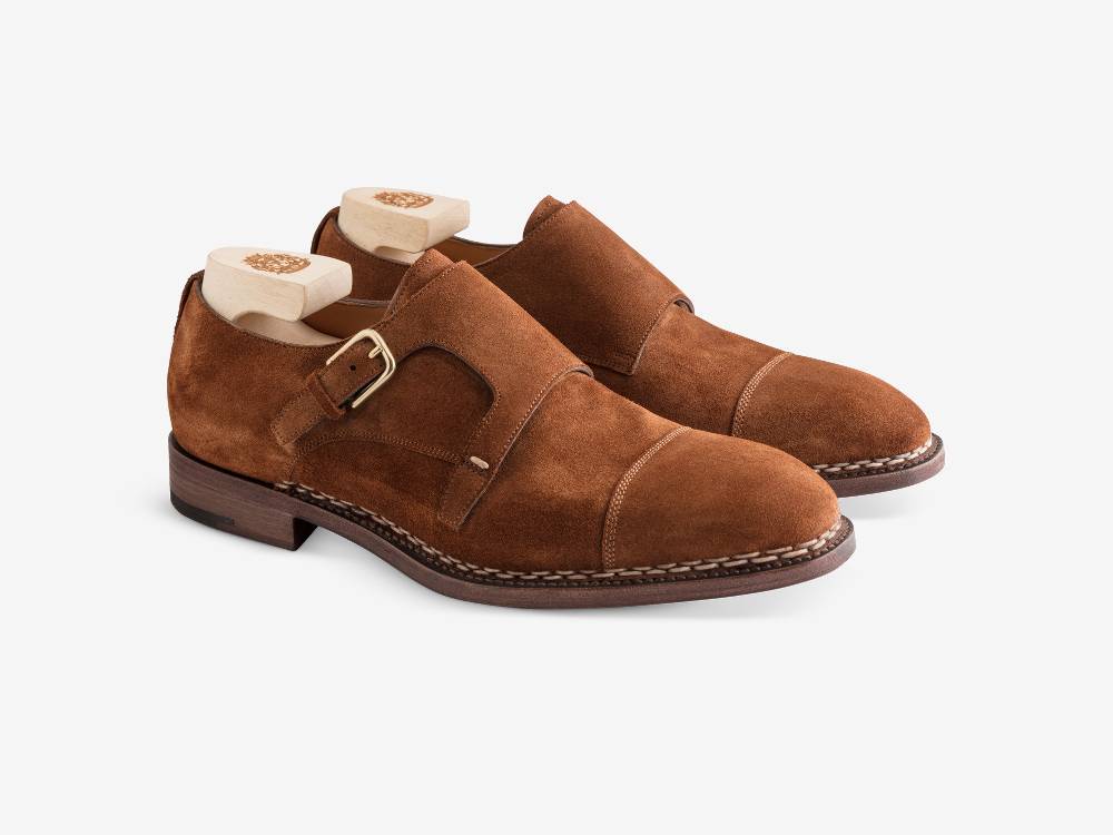 Paolo Sartori Double Monkstrap in Calf Suede Snuff Doppia Fibbia in Vitello Scamosciato Snuff Saldi