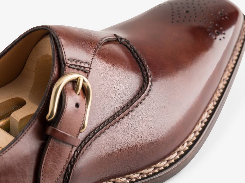 Paolo Sartori Single Monkstrap in Antiqued Positano Leather Mono Fibbia in pelle Anticata Positano I Più Venduti