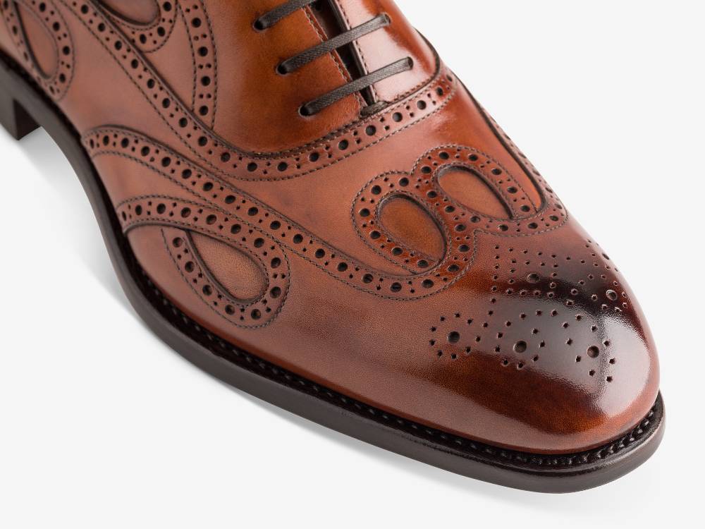 Paolo Sartori Oxford in Antiqued Cognac Leather Oxford in pelle Anticata Cognac Vendite Flash