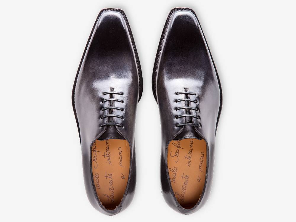Paolo Sartori Art. 175B Oxford in pelle Anticata Grigio Negozio