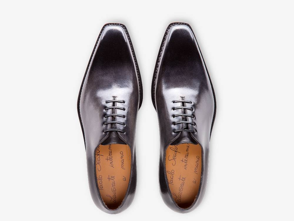 Paolo Sartori Art. 680 Oxford un pezzo in pelle Anticata Grigio In Saldo
