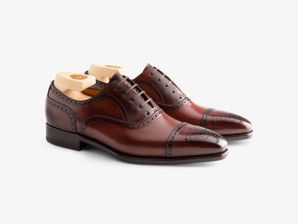 Paolo Sartori Art. 587 Oxford in pelle Anticata Amarone Pezzi Unici