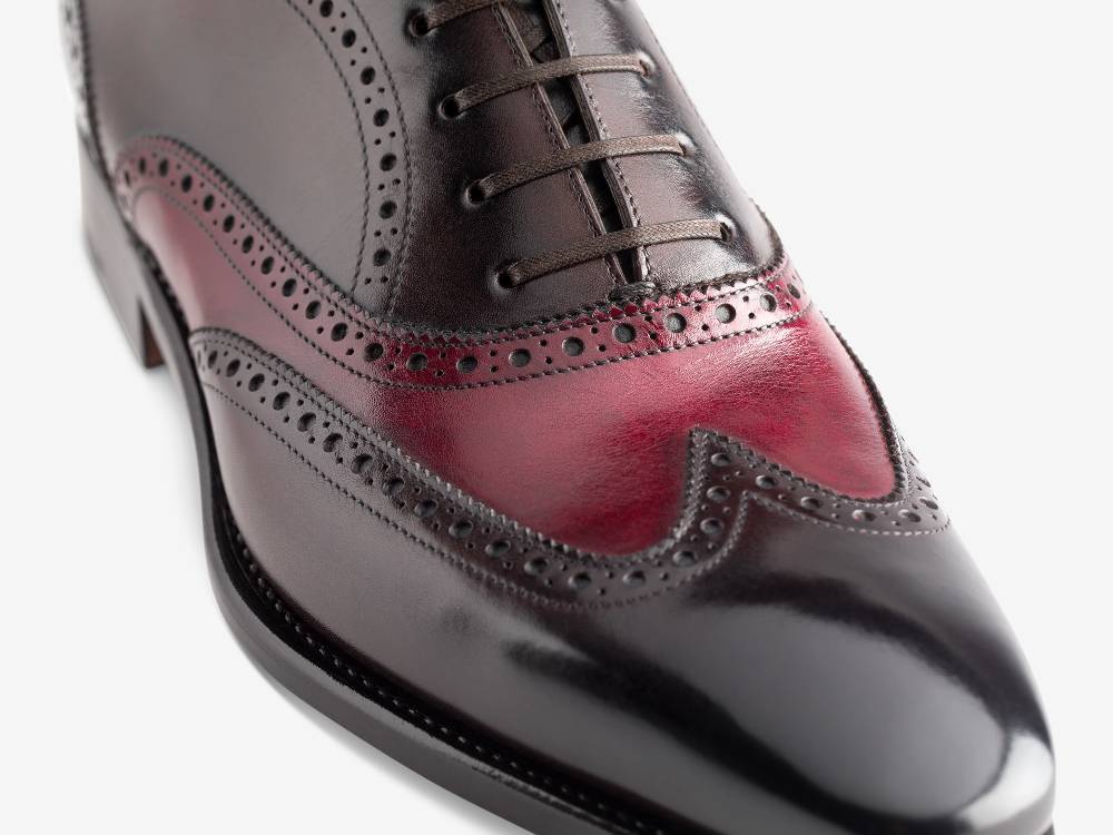 Paolo Sartori Art. 604 Oxford in Pelle Anticata Vietri Bordeaux Black Soddisfazione Garantita