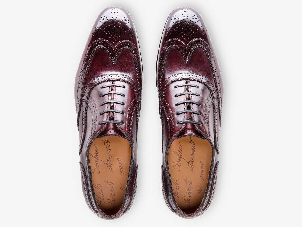 Paolo Sartori Art. 699 Oxford in pelle Anticata Bordeaux Offerte