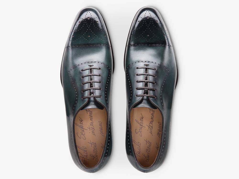 Paolo Sartori ART. 632 Oxford in pelle Anticata Turquoise Affare Del Giorno
