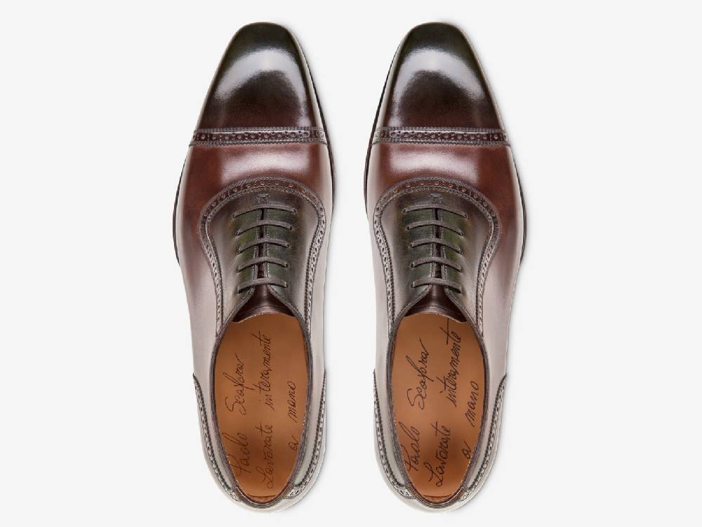 Paolo Sartori Art. 770 Oxford in Antiqued Montella Leather Prezzo Ridotto