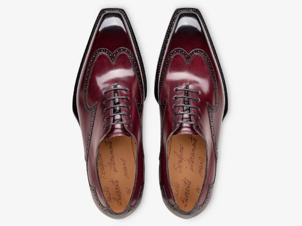 Paolo Sartori Art. 791 Oxford in Antiqued Bordeaux Leather Sottocosto