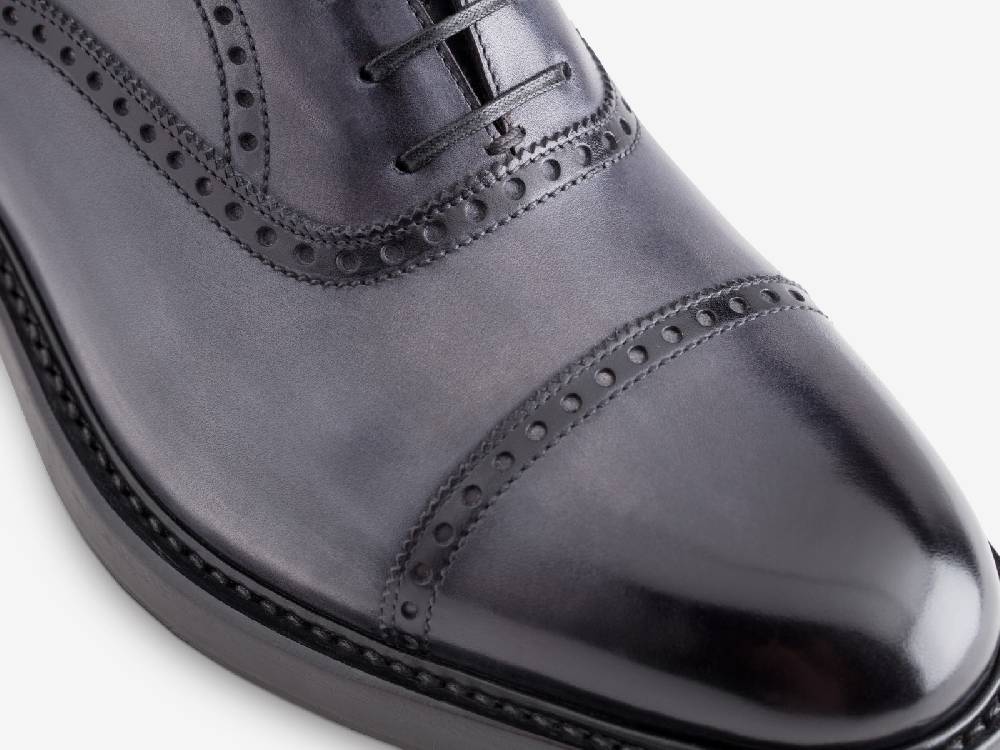 Paolo Sartori Art. 769 Oxford in Antiqued Grigio Leather Presa