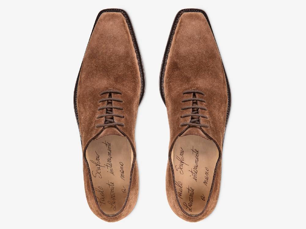 Paolo Sartori Art. 175B Oxford in in pelle scamosciata Marrone Outlet