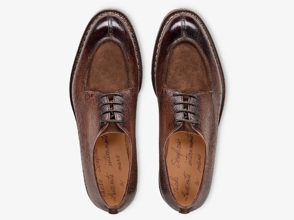 Paolo Sartori Art. 797 Derby in Montella Shark and Suede Leather Saldi