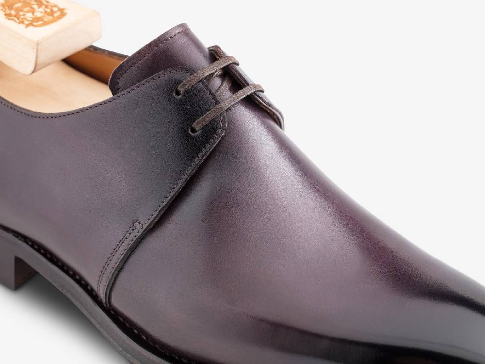 Paolo Sartori Art. 739 Derby in Antiqued Melanzana Leather Vendite Flash