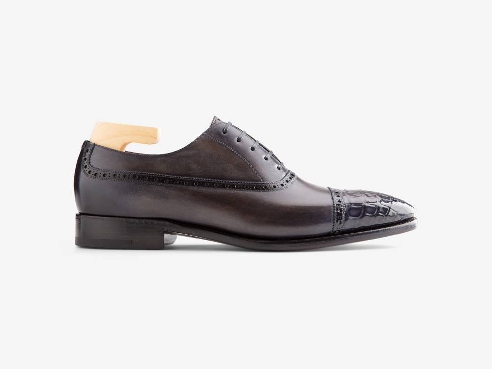 Paolo Sartori Art. 695 Oxford in pelle Anticata Grigio