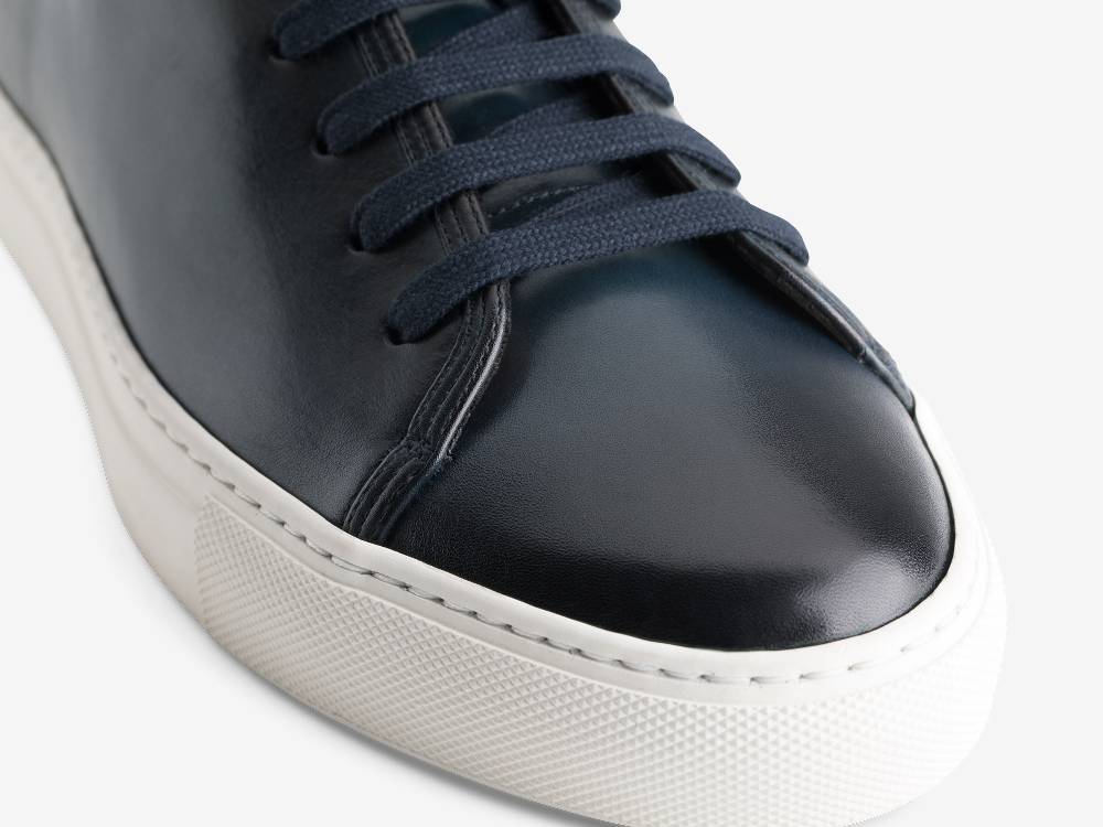 Paolo Sartori Art.Tenny1 Sneakers In Pelle Anticata Oceano Italia
