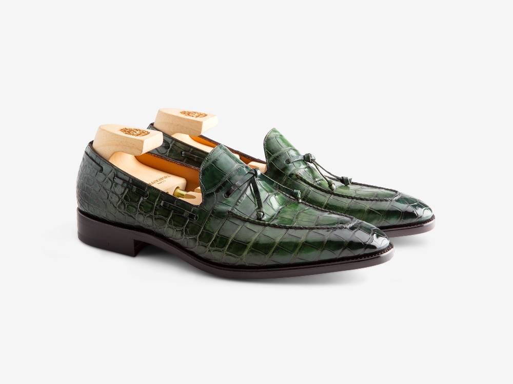 Paolo Sartori Art. 541 Mocassino in pelle Anticata Verde Smeraldo Vendita