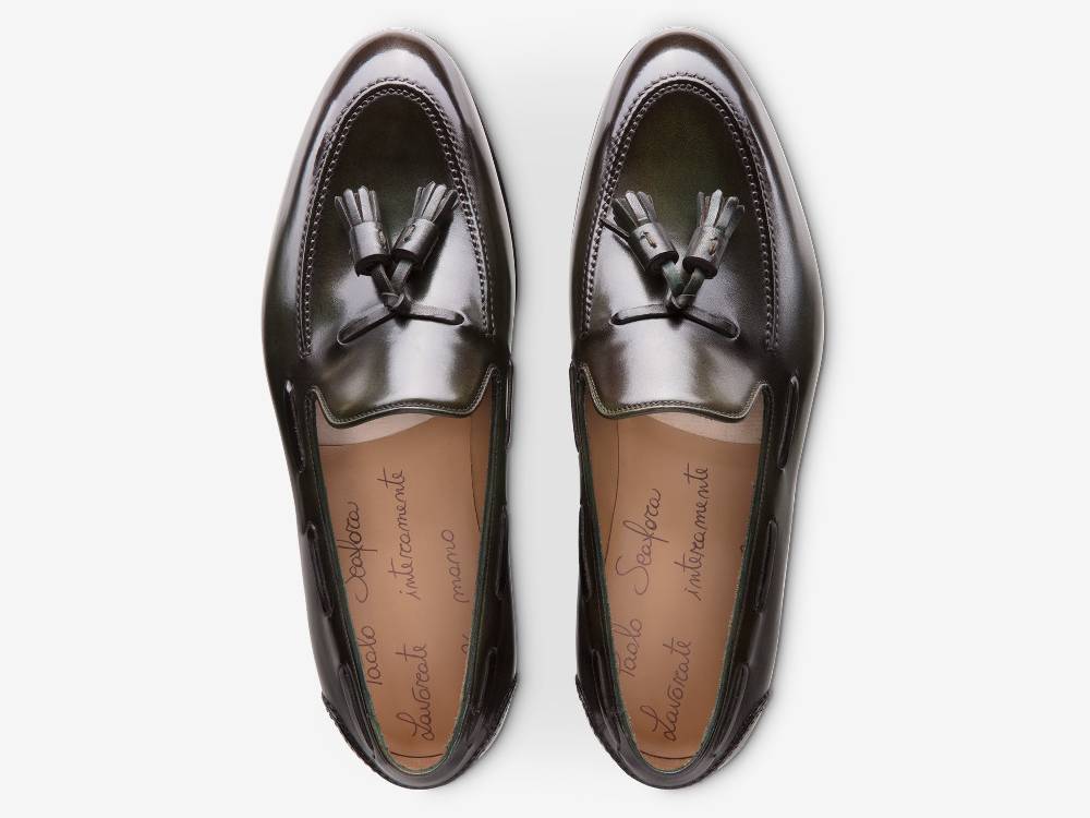Paolo Sartori Art.562 Mocassino in pelle Anticata Oliva Promozione